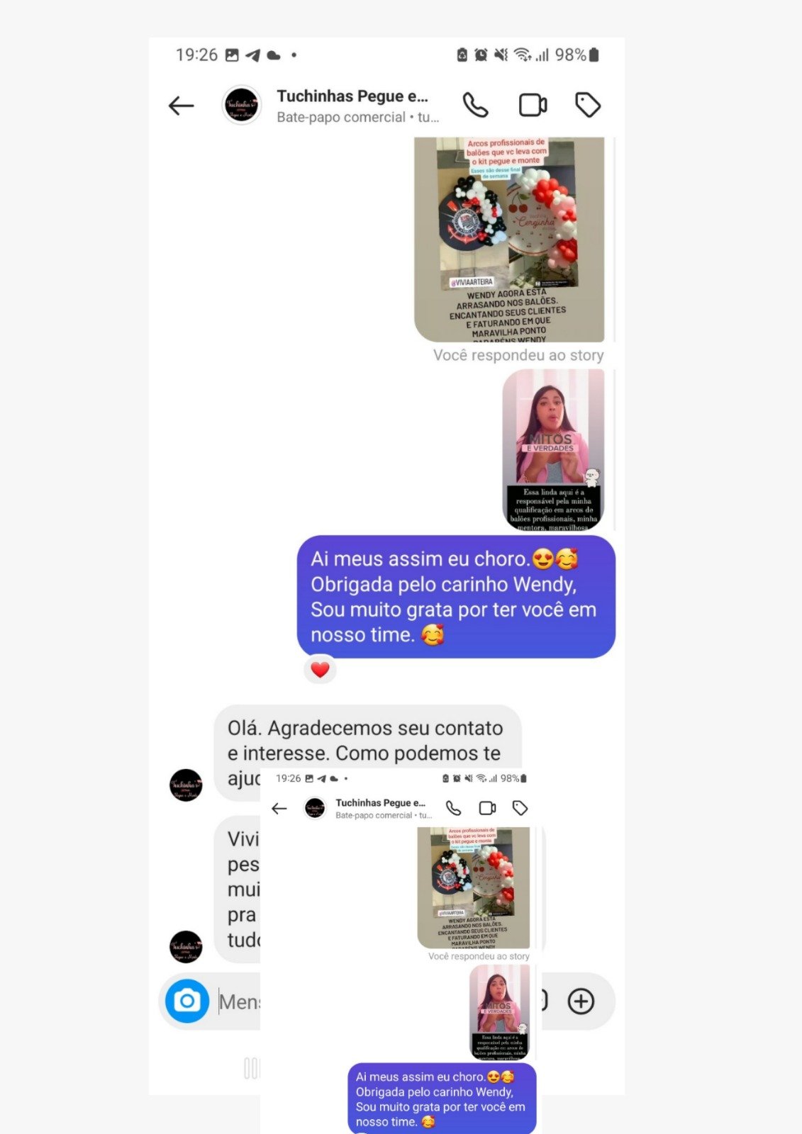 Feedback aluna sobre o curso